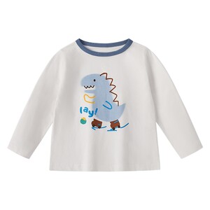 
[7A Antibacterial] Long Sleeve Boys T-Shirt 8 Baby Spring Dinosaur Round Neck Top Kids Clothes 2026 New Boys