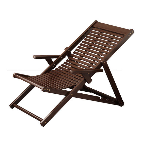 
Summer outdoor bamboo lounge chair folding lunch break can sit or lie nap leisure beach solid old-fashioned chair lunch break