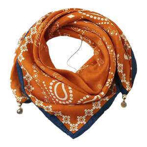 
2024 new style magnetic buckle silk scarf women's square scarf winter lazy pendant scarf neck scarf decoration fashionable versatile decoration