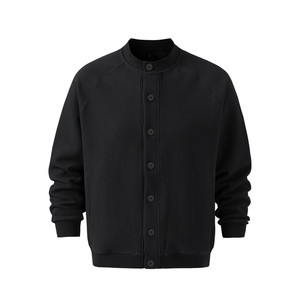 
American retro heavyweight jacket men's spring and autumn loose casual 2026 new velvet thickened coat sweatshirt black