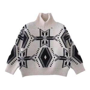 
Children's pullover boys sweater 2025 warm lapel baby autumn and winter knitted plus velvet thickened medium and large children's knitted sweater