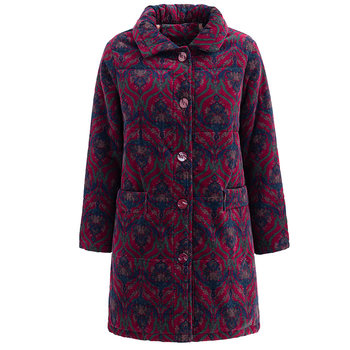 Middle-aged and elderly long-sleeved cotton-padded clothes, winter mother's cotton-padded clothes, mid-length