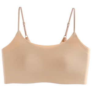 
Liquid foundation skin color spaghetti strap underwear women can expose invisible seamless sling beautiful back bra all-in-one tube top vest
