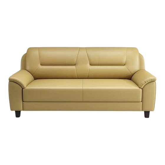 
Nordic simple leather sofa small apartment three-person orange sofa home office modern small apartment sofa