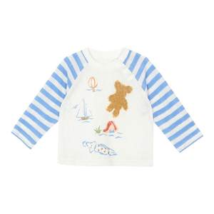 
Little O dad baby boy and girl baby long-sleeved T-shirt 2025 new spring and autumn parent-child letter cartoon baby top