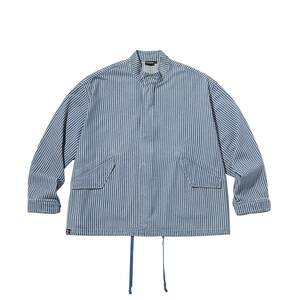 
oddCIRKUS denim jacket Japanese striped washed denim jacket new stand-up collar jacket for men and women