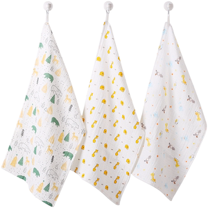 
Jialiya baby saliva towel pure cotton gauze towel children's baby wash face and hands 3 pack newborn supplies
