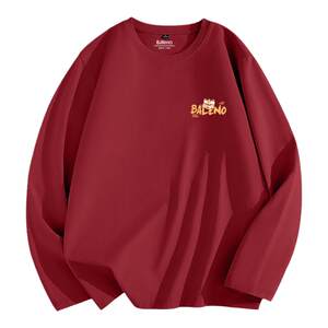 Benny Road pure cotton long -sleeved T -shirt male red in this year of autumn and winter youth base shirts new clothes lf