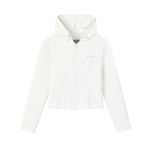 
FILA Official Women's Knitted Hooded Jacket 2026 Summer New Simple Fashion Slim Fit Top