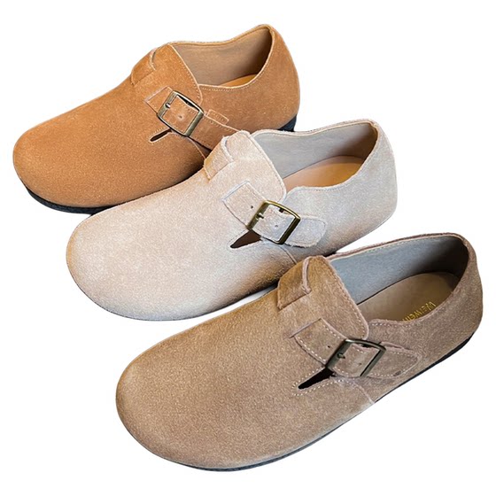 
Mi Fei~ Genuine leather Birkenstock shoes for women spring and autumn flat bottom 2026 new all-inclusive Birkenstock shoes one-step large size women's shoes
