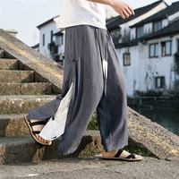 Ханьфу, летние трендовые штаны, расширенная шелковая юбка, китайский стиль, свободный прямой крой, изысканный стиль