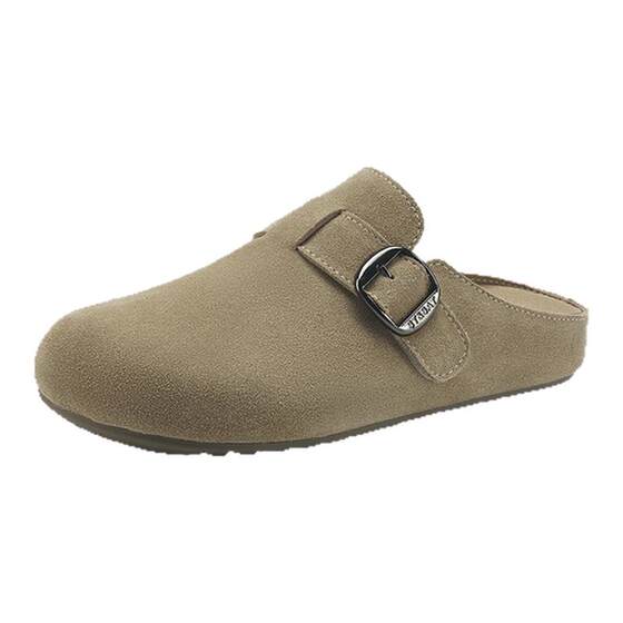 
Saturday genuine leather Birkenstocks half-slipper women's shoes 2026 summer new thick-soled forest style versatile slip-on [straight]