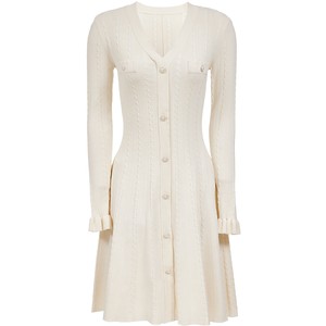 
Vero Moda dress 2025 autumn new slim fit A-line ruffled knitted skirt romantic and fashionable