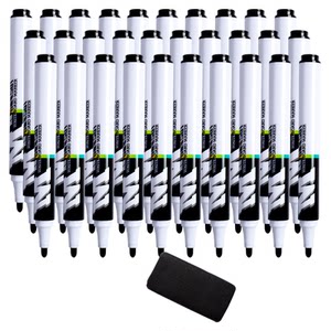 100 morning light white board pens can be erased by teachers using water-based marker for children black red drawing board pens for home large size wiping teaching writing for thick head large capacity black pen office conference room