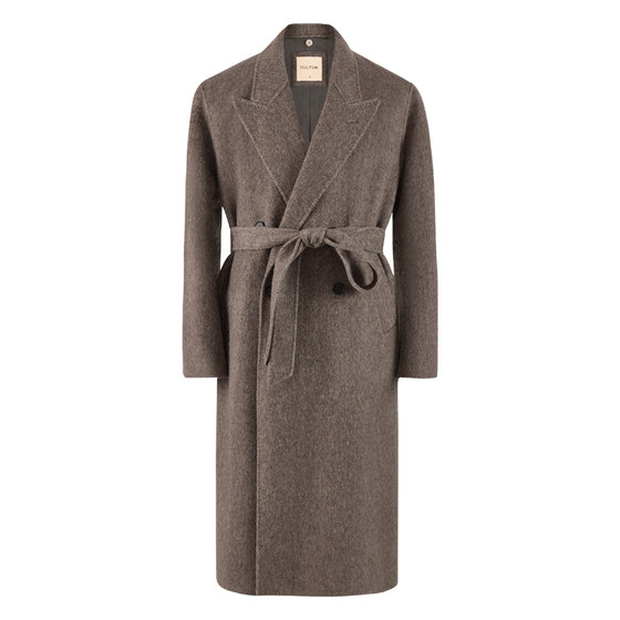
[Camel Hair Wool] CULTUM autumn and winter double-breasted loose long double-sided woolen coat men's woolen coat
