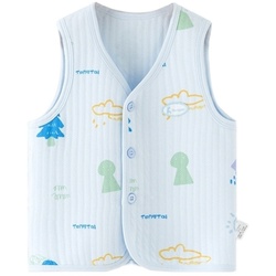 Tongtai Baby Vest Autumn And Winter Warm Baby Clothes Children's Home Underwear Split Buttoned Sleeveless Top