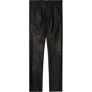 
IT Ann Demeulemester Men's Leather Trousers New Modern and Fashionable Straight Pants EDE099ML