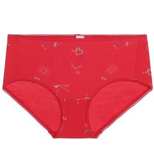 
Aimu 25 Autumn and Winter Rizhao Jinshan Good Luck Series Underwear Women's Cotton Lined Crotch Red Mid-waist Boxer Briefs Zodiac Year