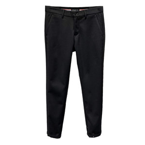 
DH men's autumn and winter men's slim fit TB webbing casual pants trendy anti-wrinkle thick elastic trousers pure black