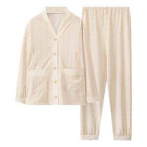 
Sweat-absorbent confinement clothes summer thin pure postpartum May 4 spring maternity pajamas cotton breastfeeding home clothes set
