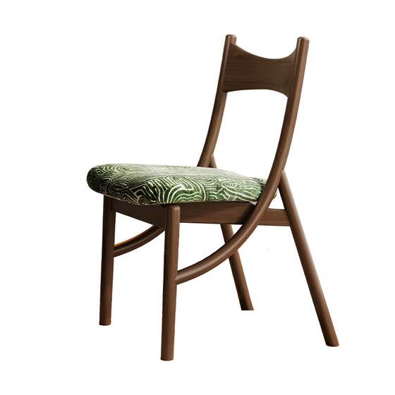 
French retro solid wood dining chair home dining table and chairs small apartment dining chair soft bag cat ear chair makeup dressing chair