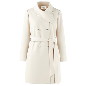 
Qiushui Yiren gentle folded collar coat 2026 spring new women's simple large lapel slim double-breasted windbreaker