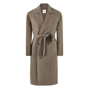 
[900g heavy double-sided wool] CULTUM autumn and winter double-breasted woolen coat men's knee-length long loose coat