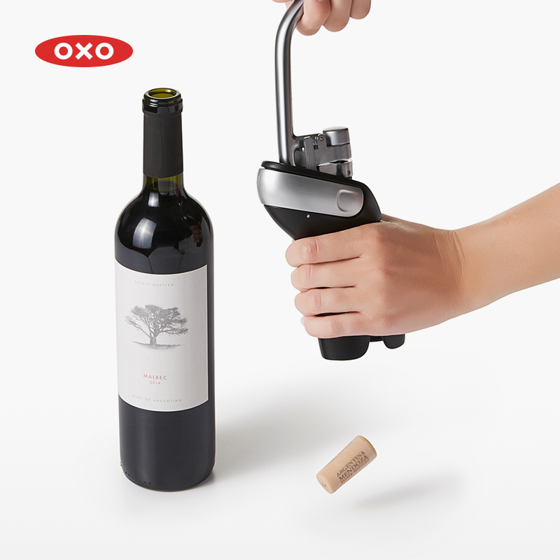 OXO奥秀垂直压杆红酒开瓶器家用起子启瓶开葡萄酒器按压式多功能