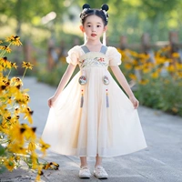 Ханьфу, платье, юбка, детская летняя одежда, летний наряд маленькой принцессы, коллекция 2023, китайский стиль