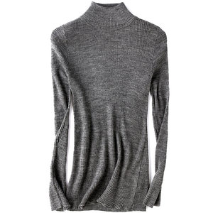 
Black half turtleneck bottoming sweater for women, thin spring and autumn wool blended sweater, slim long-sleeved sweater, tight fit