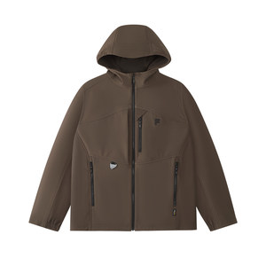 
FILA FUSION Fila trendy brand woven jacket men's 2026 spring new casual loose velvet hooded top