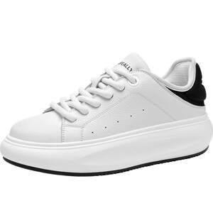 
HLA/Hailan House Men's Shoes New Spring Increased Comfortable Leather Casual Shoes Popular Wear-Resistant White Shoes