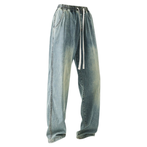 
American high street super hot jeans men's spring and autumn 2026 new casual versatile trendy wide-leg pants for boys