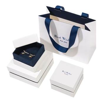 New white and green ring necklace jewelry box multi-purpose box