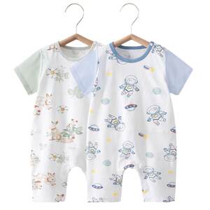 
Betis children's pajamas summer thin baby short-sleeved one-piece home clothes pure cotton sleeping bag air-conditioned clothes for boys and girls