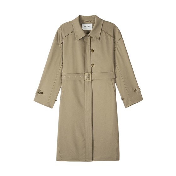 
[Smooth Laiser] MSLAN Spring Intellectual Literary Long Silhouette Trench Coat MFCE2403