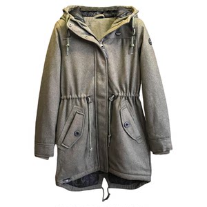 
Can be worn by men and women! Drawstring waist and quilted thickened warm hooded long-sleeved mid-length woolen coat Q138