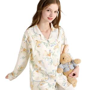 
Bra-free pure cotton confinement clothes, spring, summer and autumn, postpartum maternity pajamas, maternity waiting clothes, nursing clothes, home clothes