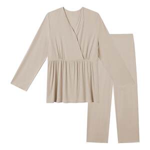 
Domiamia Bamboo Cool Confinement Clothes Spring and Summer Maternity Pajamas Breastfeeding Pregnancy Prenatal and Postpartum Thin Home Clothing Set