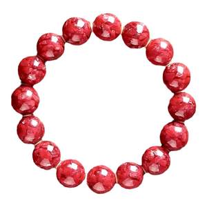 
Natural original ore authentic cinnabar bracelet fully transparent crystal sand bracelet year jewelry men and women