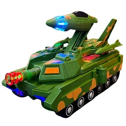 Children's Electric Deformation Tank Car Robot Universal Aircraft Car Military Missile Car Toy Boy Gift