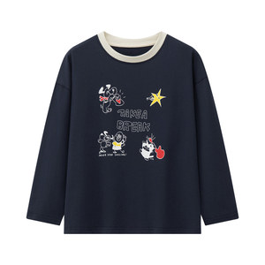 
Shrimp paste hemp boys long-sleeved T-shirt spring and autumn 2026 new top pure cotton western style cartoon children's wear T-shirt