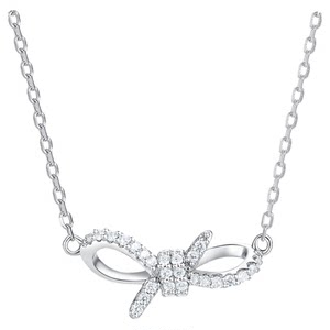 Zhou Taisheng's bow necklace sterling silver women's light luxury niche clavicle chain design high-end birthday gift for girlfriend