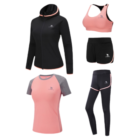 Camel yoga suit women's long-sleeved summer casual sportswear morning jogging clothes fitness clothes internet celebrity style