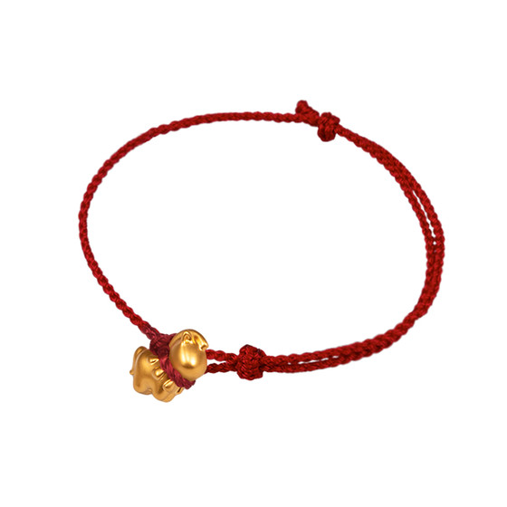 
All gods and horses have pure gold 999 gold bracelet birth year zodiac pony red rope bracelet birthday New Year gift for women
