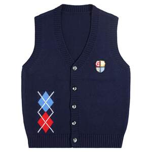 
Boys' mid-to-large children's cotton cardigan Spring and Autumn New Sweater Vest Vest and Horse Clip Knitted Sweater