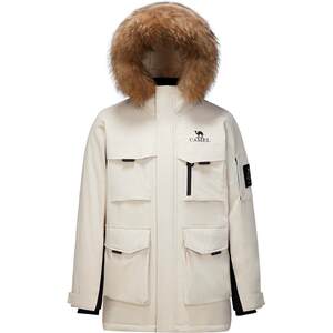 Camel Flame Down Jacket Men's Winter 2026 Workwear Fur Collar Thickened Warm and Coldproof Men's Jacket