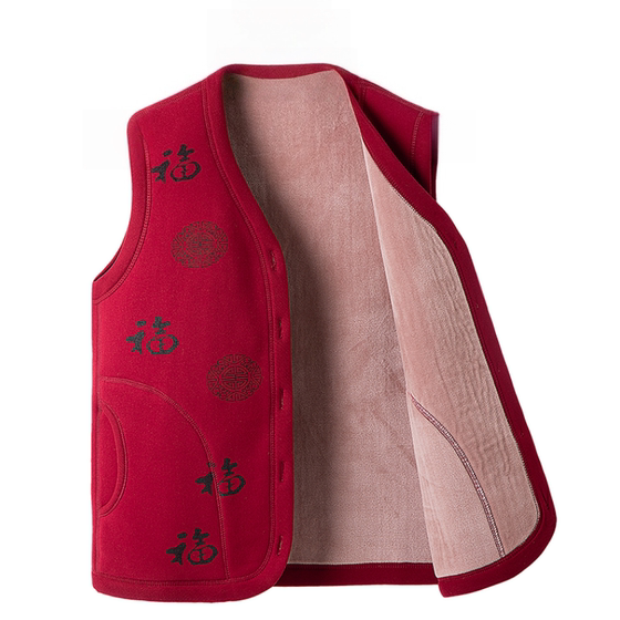 New style dad vest with velvet thickened middle-aged and elderly men winter vest grandpa old man wears a warm vest in autumn and winter
