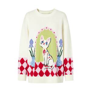 
Same style as the mall Mossack spring sheep wool color matching MINOU IP New Year long-sleeved sweater for women