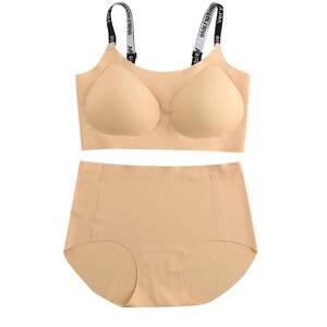 
Underwear for women's summer thin small breasts gathering and lifting anti-sagging without steel ring vest-style markless women's bra